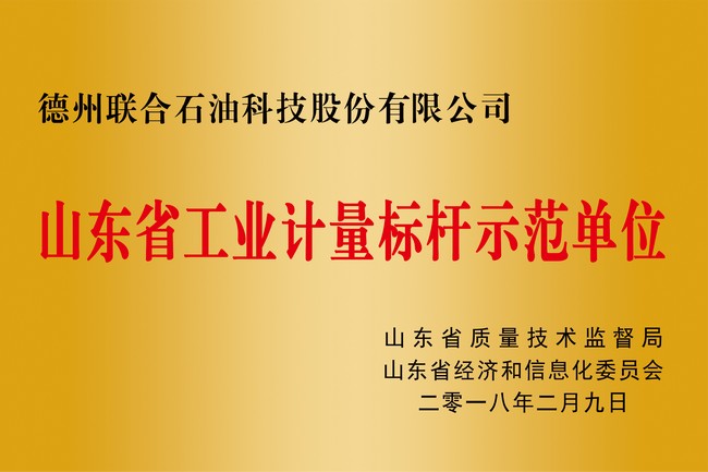 山東省工業計量標桿示范單位